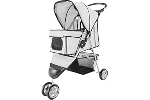 PawHut Hundewagen Hundebuggy Buggy Hunde Katzen Pet Stroller Hunde Buggy Grau