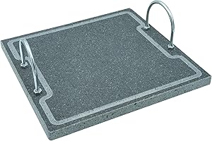ETNA STONE&DESIGN Lava Grill Plus S 30x30cm BISTECCHIERA con Manici Pietra LAVICA ETNEA Piastra LEVIGATA per Forno E Barbecue Cottura Carne, Pesce, Verdura E Pizza Etna Stone & Design