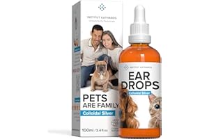 INSTITUT KATHAROS Collirio per Cani e Gatti 100% Naturale - Pulizia Orecchie cane (contagocce) - Argento Colloidale 100ml