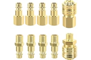 CUINIUNAID 10 Stück Druckluftkupplung 1/4" BSP Druckluftanschluss Schnellkupplung Druckluft Kupplungen Druckluftschlauch Kupplung Druckluft Zubehör für Schlauch Fitting