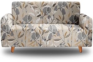 HOSIMA Nuovo Nordico Copridivano 1/2/3/4 posti elasticizzato Fodera copridivano angolare con penisola tre posti Lavabile copridivano fiore foglia fantasia moderno Copri divano