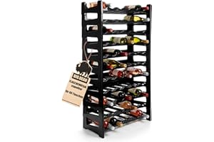 ‎BIGDEAN BigDean Flaschenregal stapelbar für 60 Flaschen Weinregal aus Kunststoff Schwarz Getränkeregal Flaschen Regalsystem für Glas- & PET bis 1,5 Liter