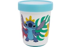 Stor Vaso Infantil Reutilizable Bicolor con Base Antideslizante de 260 ml de Stitch