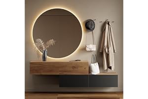 Planetmöbel Mueble perchero colgante para recibidor, 2 x 140 cm, roble dorado-antracita/roble dorado, compacto con puerta abatible, perchero de pared, 37,8 x 140 x 32,5 cm (profundidad x ancho x alto)