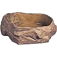 Exo Terra Poly-Resin Granite Rock Water Dish, 9.25 in