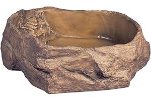 Exo Terra PT2804 Ciotola Acqua Extra Grande, resina foodrade, aspetto naturale, 23,5 X 28,5 X 7 cm