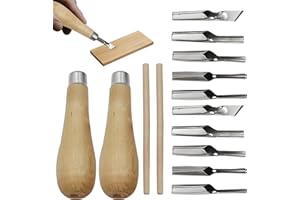 YIIWONI 2 Set Linolschnitt Werkzeug,Schneiden Stempel Schnitzen Werkzeuge Mit 5 Klingen,Schnitzwerkzeuge Kit Holzbearbeitungs,Linolschnitt Set Für Ink Paint Block Stamping