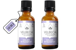 Velbecia® - Fleurs du Dr Bach Animal Malade en voiture 30ml +1 OFFERT - SANS ALCOOL - Voyager plus sereinement, transport paisible, apaisé, chat, chien