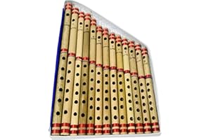 GAVYA INTERNATIONAL Bamboo Bansuri Flute for beginners Set multiple Key Tune 7 Holes Fipple Woodwind Clarinet Bamboo Quena Flute Indian Musical Instrument Krishna Flute Birthday Gift Mens Women Kids set of 13