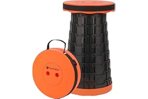 Trimming Shop Portable Folding Stool Lightweight Orange Retractable Telescopic Collapsible Stool for Camping Fishing Hiking BBQ Outdoors Indoors Kitchen with 200KG Load Capacity