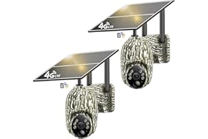 NUASI 4G Camara Vigilancia Exterior, Solar Cámara fototrampeo SIM sin WiFi, 360° Inalámbrico Cámara con 2K Visión Nocturna en Color, PIR Detección de Movimiento, Audio de 2 vías, IP66 (2)