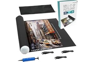 TANNESS Giant Jigsaw Board - Roll-Up Saver for 1500 Pieces - Portable Storage with Bag for Adults & Sorting