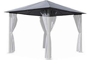 QUICK STAR Ersatzdach für Pavillon Paris 3x3m Pavillondach Platingrau