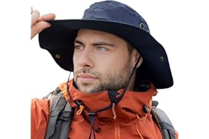 Comhats Grand chapeau de soleil pour homme XL – XXL, large bord UV Safari Bonnie Chapeaux pour l'été, la randonnée, la pêche, la marche, imperméable et coupe-vent, 60 à 66 cm