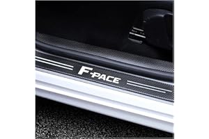 CWWHY 4Pcs Car Carbon Fiber Door Sill Scuff Plate for Jaguar F-pace Fpace F Pace 2021 2020 2019 2018 2017 2016 Protectors Trim Kick Plates Guard Pedal, Threshold Bar Car Styling Accessory