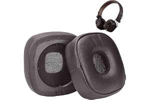 1 par Marshall Major IV Memory Foam Protein läderöronkuddar, ersättning för trådbundna/trådlösa Bluetooth-on-ear hörlurar (Ma