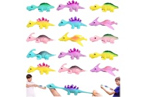 DONGTATA Dinosaure Finger Slingshot Toys Doigt étiré vol Dinosaure Jouet Christmas Night Box Stock Remplissage Dinosaure Animal Toys Cadeau pour Enfants Couleur aléatoire (15 PCS)