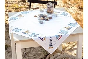 VERVACO nella Tovaglia Mare - 80 x 80 cm a Punto Croce Kit di Ricamo