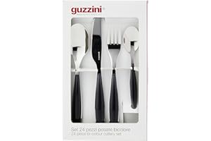Guzzini - Feeling, 24-częściowy zestaw sztućców - szary, 15,8 x 7,5 x wys. 25,5 cm - 2300022
