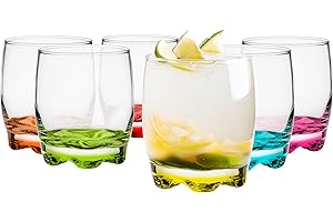 GLASMARK KROSNO 1992 Glasmark Lot de 6 bocaux en verre de 250 ml - Sols peints colorés