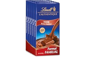 Lindt - Lot de 5 Tablettes L'AUTHENTIQUE - Chocolat Noir Extra Fondant, 5x100g