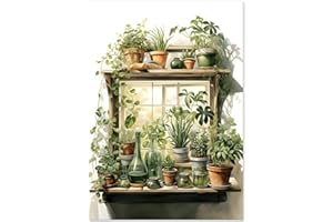 KiKiHong Diamond Painting Erwachsene,DIY Diamond Painting Fensterpflanzen,5d Malen Nach Zahlen für Wand Dekor 30x40cm