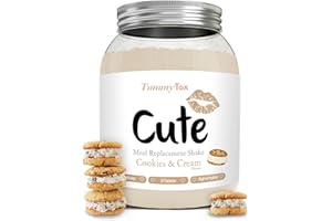 Cute Nutrition Shake - Substitut de Repas Saveur Cookies et Crème - Shake Diététique pour les Femmes (500g) - E-book Gratuit avec Plan d'Exercices - Par TummyTox