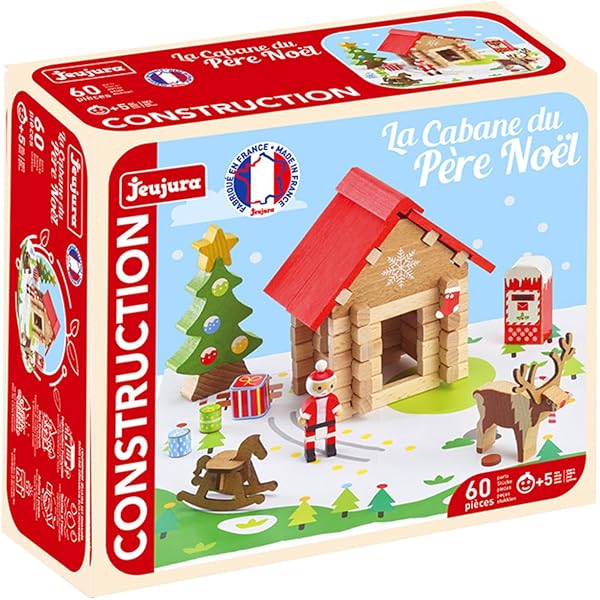 Jeujura The Chalet for Painting - 85 Pieces - Building Game in Cardboard Case - From 5 Years - Agility - Creativity - Handling - Catalogue Included - 8096