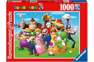 Ravensburger - Puzzle: Super Mario, Mario Bros, Puzzle 1000 Piezas, Puzzles para Adultos, Puzzle 1000 Piezas Adultos, Pegamento Puzzle para Enmarcar Puzzles, Rompecabezas Adultos y Niños, 70x50