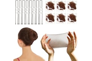 TonJin Brown Hair Nets for Buns Kit - 50PCS 50cm Ballet Bun Nets and 10 PCS U Shaped Bobby Pins, Individual Package, Elastic Edge Mesh for Girls Women Dance Catering Working