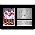 HWC Trading A4 Michael Jordan Dennis Rodman and Scottie Pippen Chicago Bulls Gifts Printed Signed Autograph Picture for Basketball Memorabilia Fans