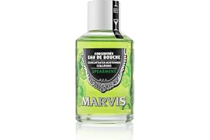 Marvis koncentrerad munskölj spearmint, 120 ml, alkoholfri munvatten för långvarig fräsch andedräkt, hjälper till att minska plackansuppbyggnad och tar hand om tandkött