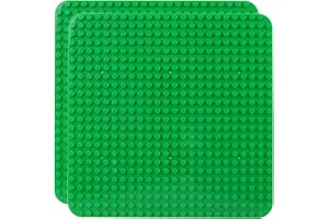 Celawork Large Building Baseplate Compatible with Duplo,Base Plates with 24 x 24 studs, 15"x15" Plate Sets for age1.5-5, Educational Toy