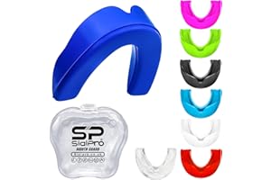 SIALPRO Mouthguards Slim Fit Junior Mouldable Gum Shield with Case for Boxing Men MMA Rugby Hockey Basketball Muay Thai Kickboxing Football All Contact Sports (<11 Years, Blue)