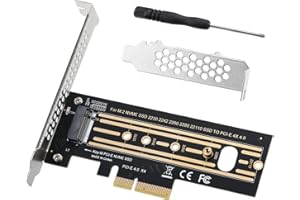 MZHOU M.2 NVME SSD to PCIe 4.0 X4 Adapter, Supports Key-M NGFF PCI-E 3.0, 2.0 or 1.0 Controller Expansion Card (2230 2242 2260 2280 22110 M.2 SSD)