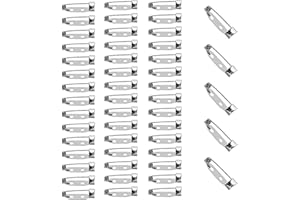 ZZLBZN 50Pcs Brooch Pins, Brooch Backs Silver Bar Pins, Back Clasp Brooch Secure BroochPins for Crafting Badges Stationary Bandages Sewing Dressmaking Name Tags 25mm