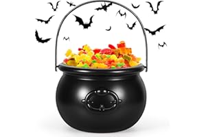 ZQEJEFD Calderone da Strega, Grande Calderone Nero di Halloween, Calderone per Caramelle di Halloween, Calderone Nero Strega con Manico, Halloween Porta Caramelle per Festa di Halloween Decorazioni
