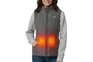 UNBON Gilet Chauffant Femme avec Batterie Incluse USB 10000mAh, Veste Chauffante Femme avec 3 Températures 6 Zones Chauffage, Veste Polaire Chauffante sans Manche, Gilet Chauffant Électrique Polaire