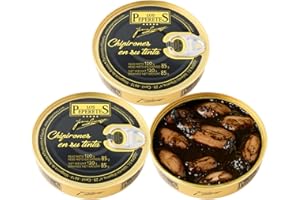 Los Peperetes - Chipirones en su Tinta - Mejor Conserva de Marisco del Mundo - Recomendadas por David Beckham - Pack 3 Latas 120g