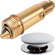 Piletta Click-clack Con Troppopieno E Sifone Di Scarico A Canna Tonda In Ottone Nero Opaco - 6