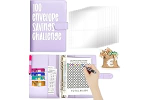 JUPSK 100 Enveloppe Saving Challenge, Livre d'épargne d'argent, Livre d'épargne de poche Enveloppe Challenge