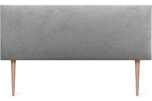DHOME Cabecero de Polipiel o Tela AQUALINE Liso con Patas cabeceros Cabezal tapizado Cama Lujo (150x105cm con Patas (Camas 150/160), Tela Gris)