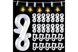 KOIROI Ganchos de Plástico Luces de Navidad, Ganchos para canalones, Mini Ganchos de plástico, pequeños Ganchos para canalones para Navidad, decoración de Fiestas, Luces Exteriores