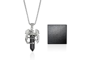 DUINIU 1 Piece Dragon Necklace, Crystal Pendant, Obsidian, Men's Jewelry for Men