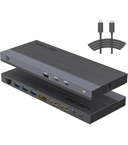 WAVLINK USB 3.0 / USB C Ultra 5K Universal Docking Station unterstützt Dual 4K Videoausgänge für