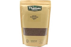 Organic Brown Flaxseed High Fiber, Omega-3s, Non-GMO, 100% Natural, Vegan, No Additives or Preservatives, Superfood – Thames Organic (1kg)