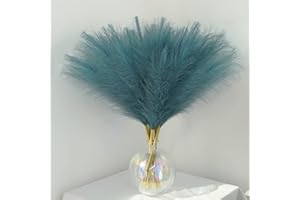 NOLACE 30 Pezzi Piume Decorative, Fiori Secchi Decorativi, Piume Decorative Lunghe, Pampas Decorative, Fiori Secchi, Pampas Decorative Alte, Per Matrimonio, Soggiorno, Arredamento Boho, Casa ,blu