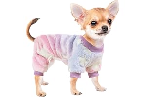 Dog Pajamas for Small Dogs, Glow in Dark Tie Dye Unicorn Dog Sweater, Super Soft Velvet Material Chihuahua Yorkie Tiny Dog Clothes Outfits (X-Small)
