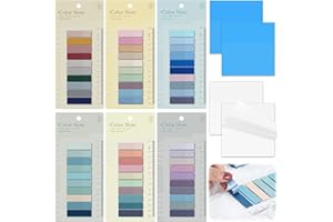 ALFTEK 1200 Stück Haftnotizen Tabs, 6 Stile sticky notes transparent Pagemarker Pagemarker Selbstklebend Haftstreifen Index Tabs klebezettel Klebemarkierungen, für Büro Schule Zuhause (B)