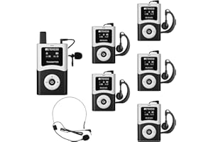 Retekess T130U (T130 4rd) Sistema Inalámbrico De Guía Turística, Juego De Micrófonos Guía, 200 Metros, Banda U Calidad De Sonido Clara, Operación con Una Sola Tecla, para Iglesias, Escuelas y Viajes